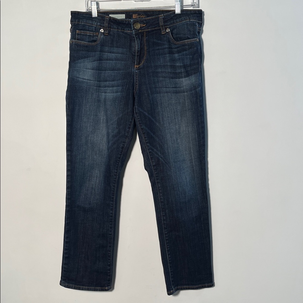 KUT FROM THE KLOTH "Reese" Ankle Straight Whisker/Fade 5 Pocket Weekend Jeans 8 - Picture 2 of 16